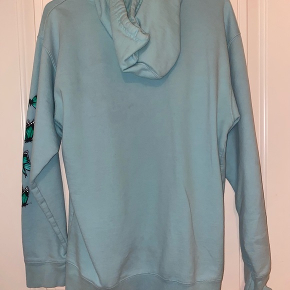 DRIP ADULT HOODIE GREAT CONDITIONS WITH BUTTERFLY DETAIL-TEAL COLOR - Picture 2 of 3
